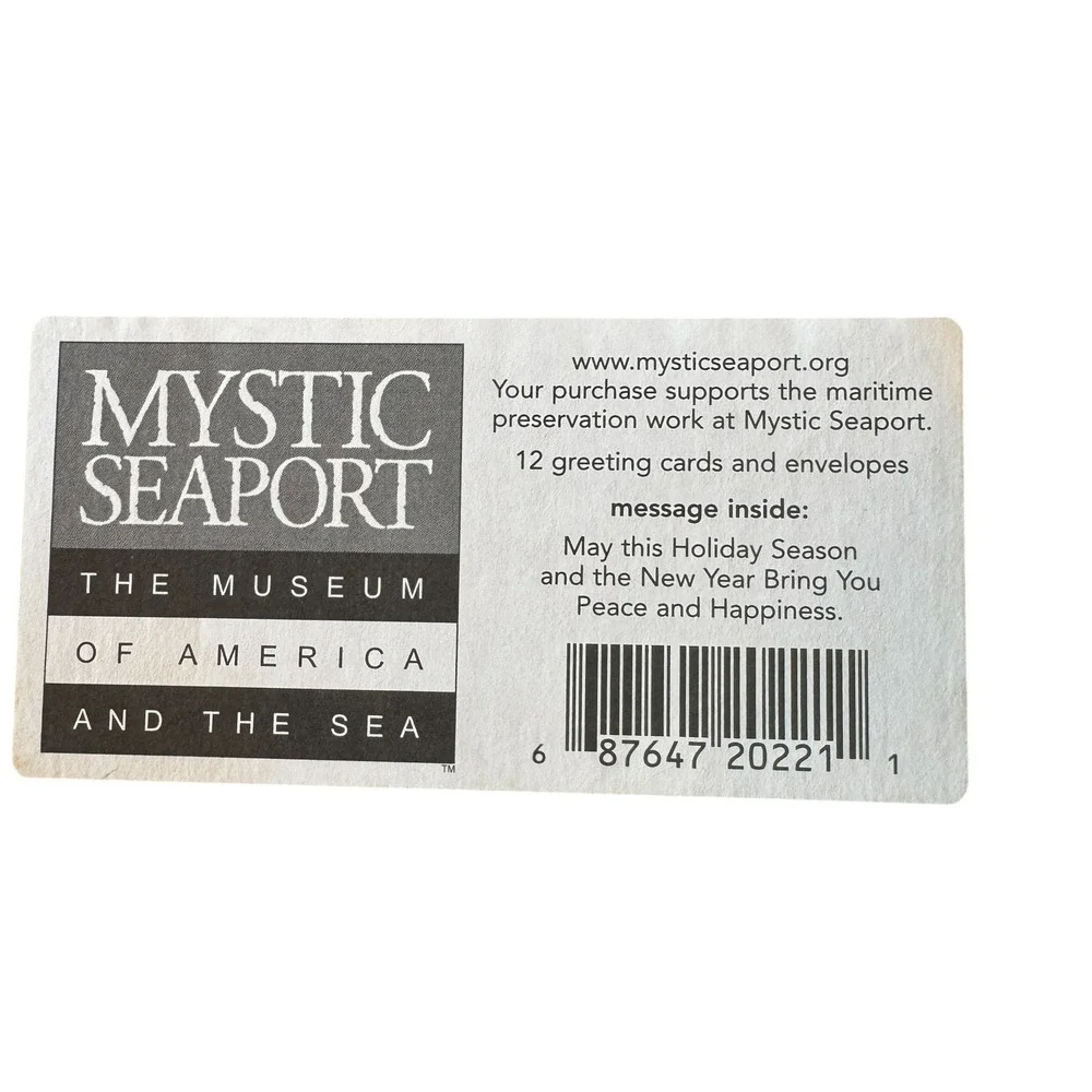 Mystic Seaport Museum Nautical Christmas Cards Set 24 Sailor Santa Sextant NOS